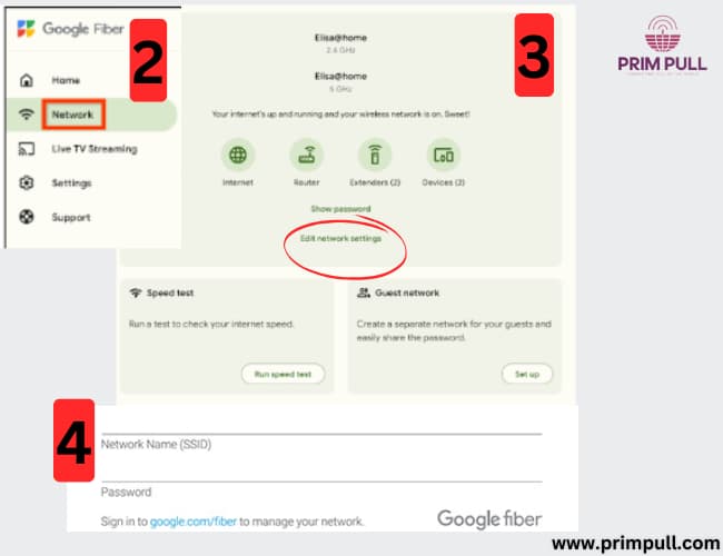 Change Google Fiber WiFi password or name